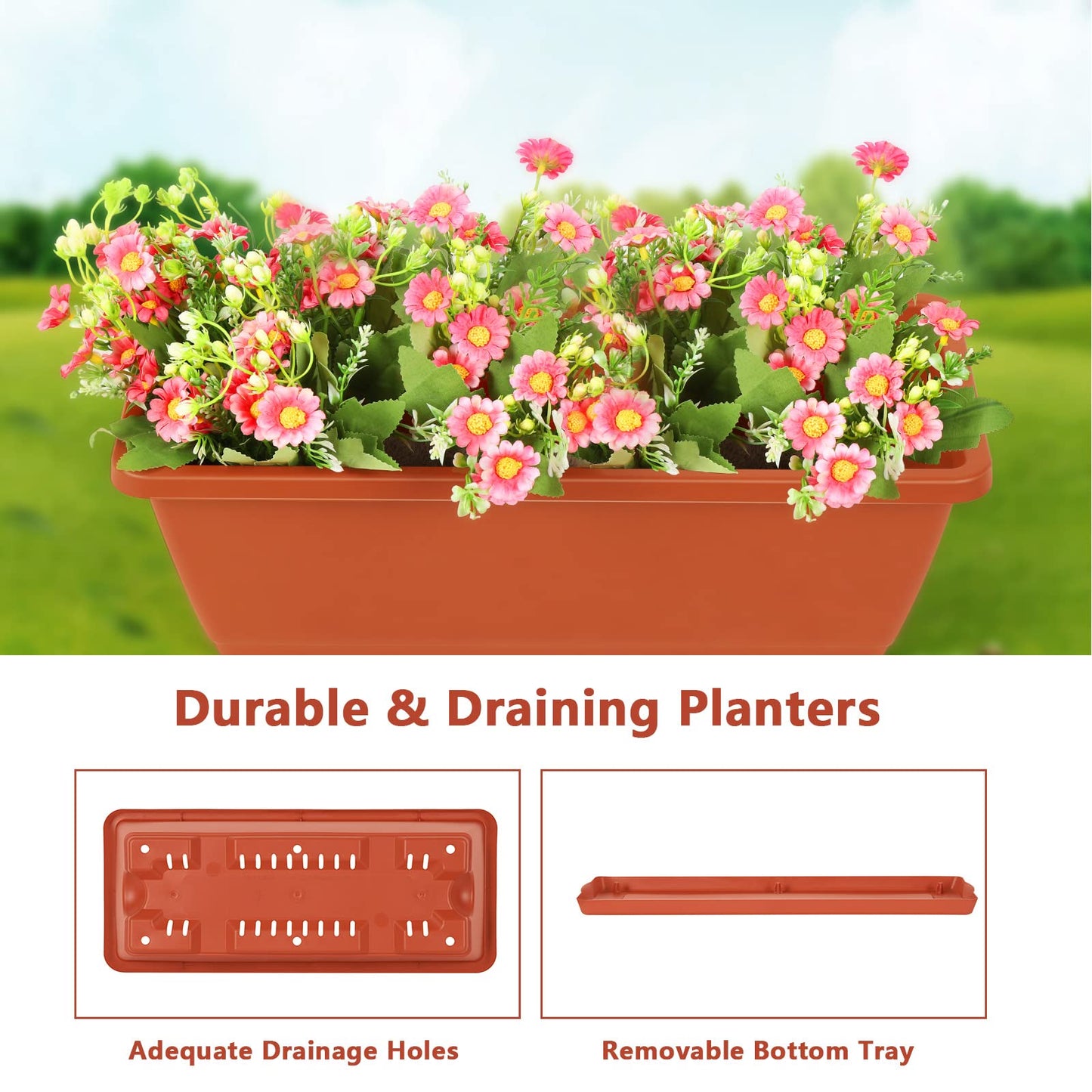 CLGardenLTD Raised Garden Bed 4 Tier Vertical Garden Planter Indoor Outdoor Herb Planter with Legs Elevated Garden Planters for Flowers Vegetables Plants, Brick Red