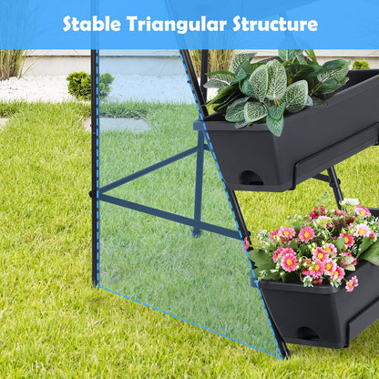 CLGardenLTD Raised Garden Bed 4 Tier Vertical Garden Planter Indoor Outdoor Herb Planter with Legs Elevated Garden Planters for Flowers Vegetables Plants, Brick Red