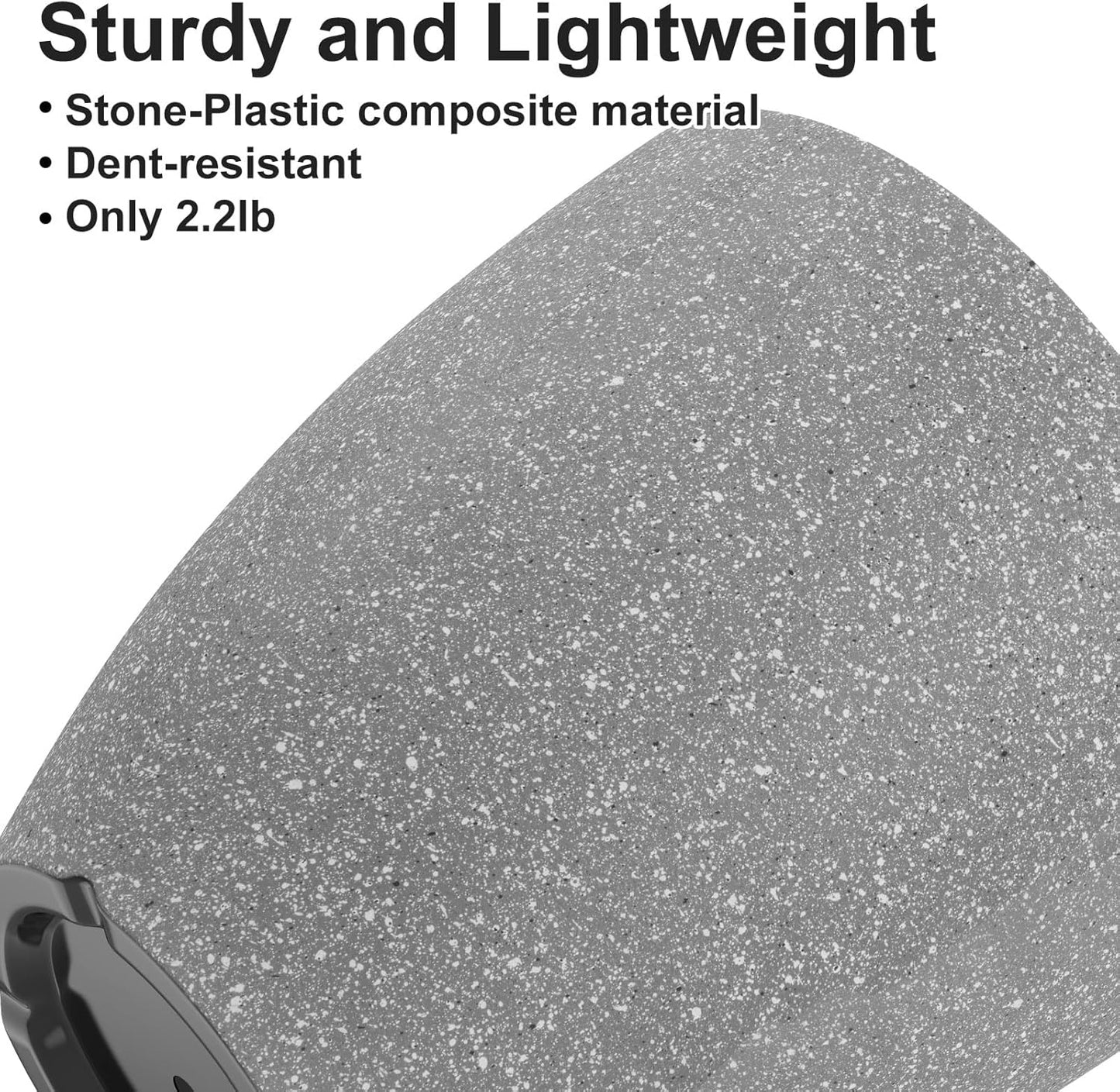 CLGardenLTD Flower Pot Indoor - Outdoor Plant Pot - Gray Rough Planter - Elegant Stone Imitation - 12" Diameter 12" Tall with Drainage Holes and Saucer